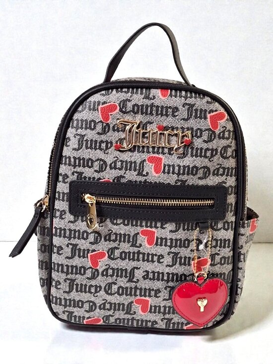 Juicy Couture Black, Beige, w/Red Hearts Backpack & Crossbody Bundle Set main image 6